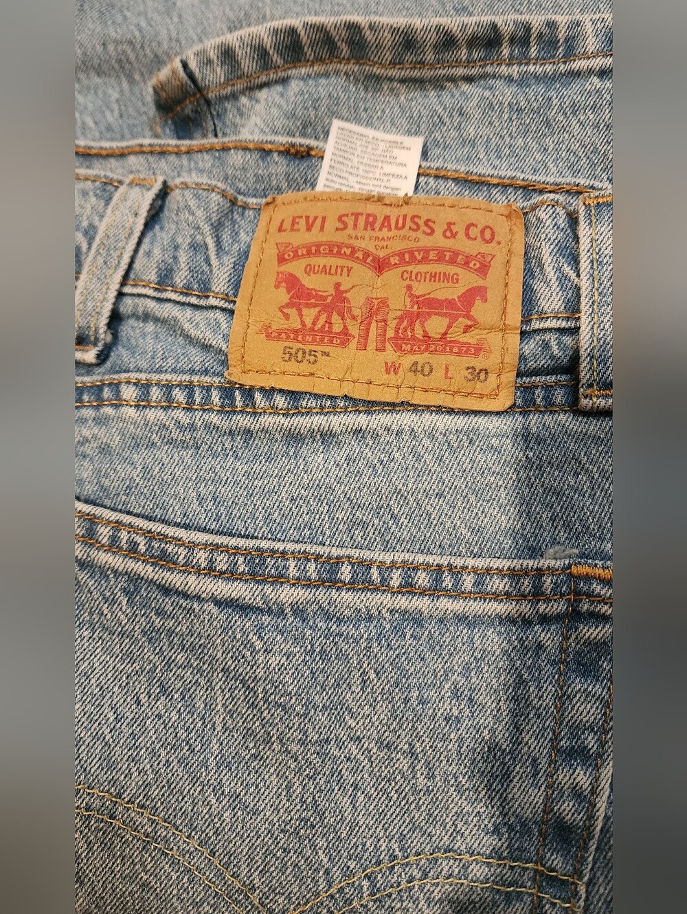Levi's Light Wash Blue Straight Leg Jeans 505 40 X 30 Mens